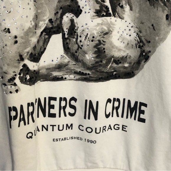 Quantum Courage Partners In Crime Lightweight Sweatshirt Polar Bears & Sequins - Picture 7 of 11
